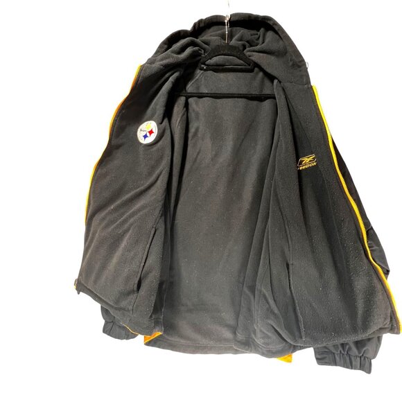 Vtg Pittsburgh Steelers Reebok NFL Team Apparel Hooded Jacket Reversible 2XL - Picture 13 of 16